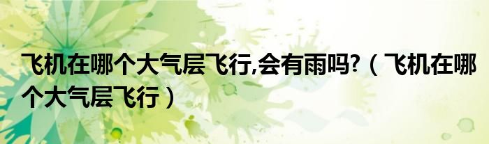 飞机在哪个大气层飞行,会有雨吗?（飞机在哪个大气层飞行）